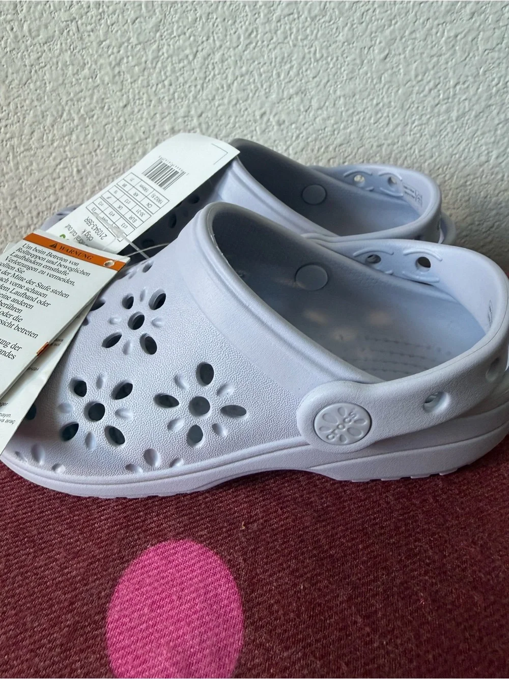 Crocs Classic Floral Cut Out Clog Kids C13 Lavender NWT